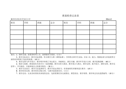 教案检查记录表