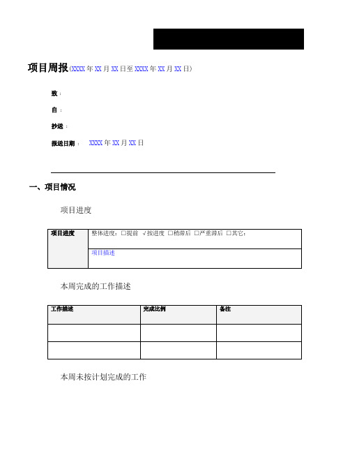 软件项目周报模版