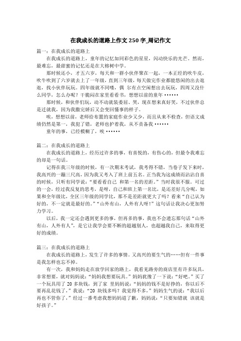 在我成长的道路上作文250字_周记作文