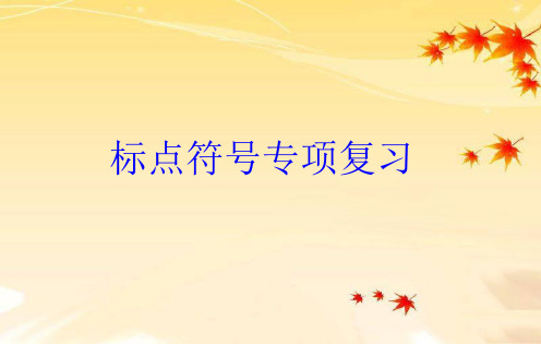2013年中考语文专题复习课件——标点符号
