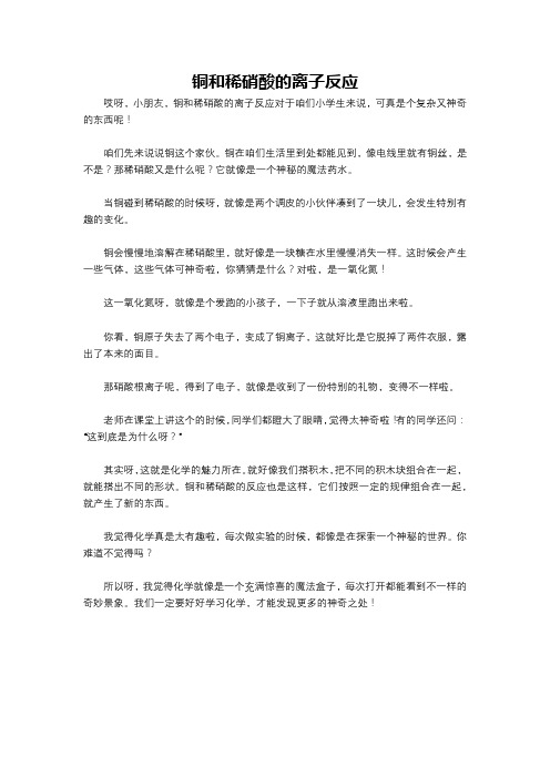 铜和稀硝酸的离子反应