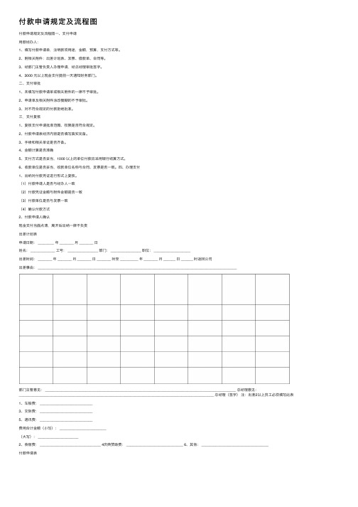 付款申请规定及流程图