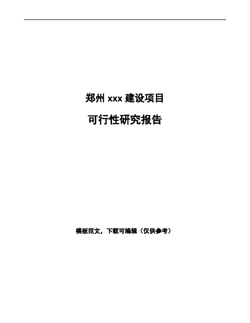 郑州项目可行性研究报告通用模板