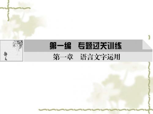 2012届高考语文总复习:语言文字运用ppt