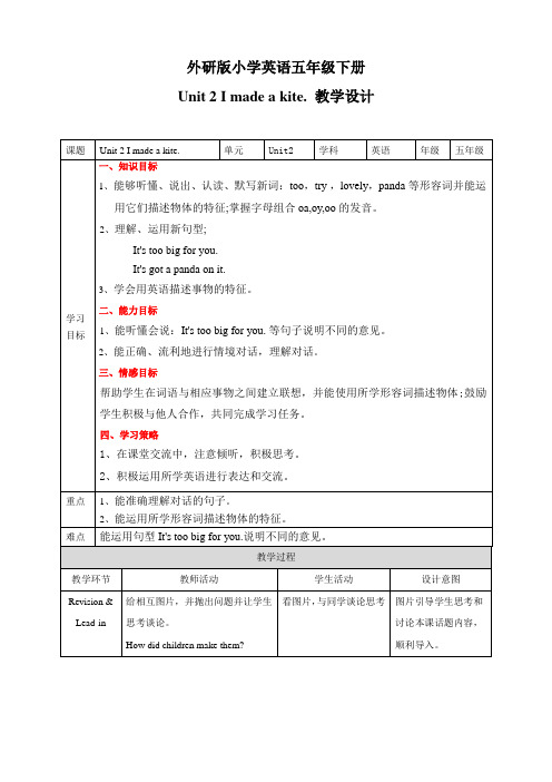 Module8 Unit 2 I made a kite.（31张PPT）＋教案＋习题