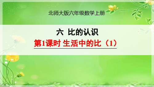 北师大版六年级数学上册 第六单元比的认识 第1课时 生活中的比(1) PPT