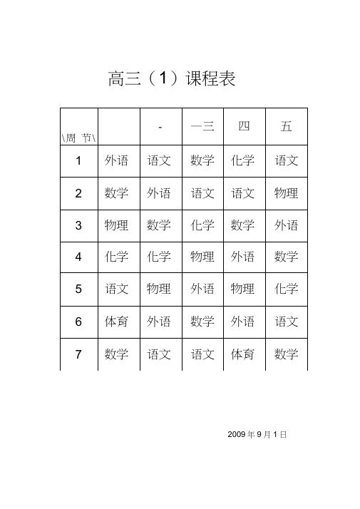 高三(1)课程表.