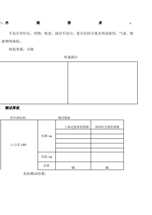 铝塑膜检验报告