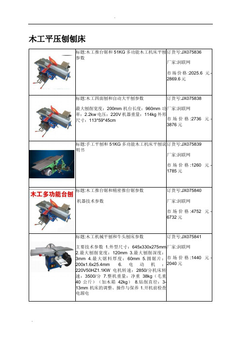 木工平压刨刨床