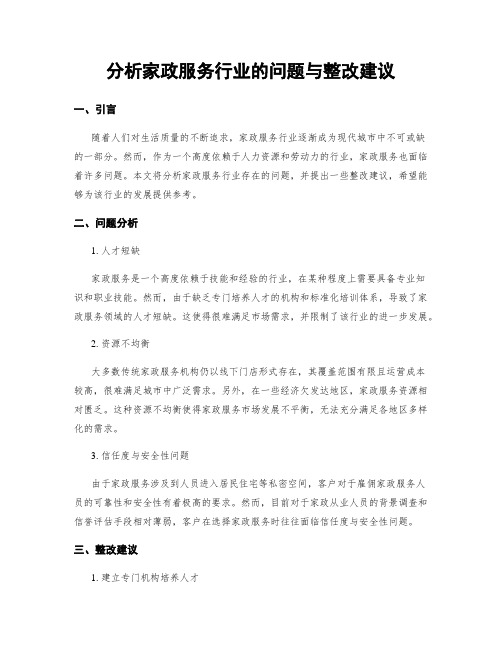 分析家政服务行业的问题与整改建议 (3)