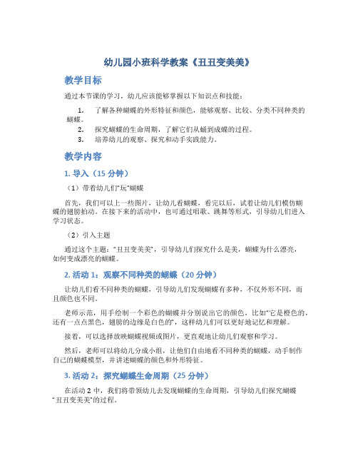 幼儿园小班科学教案《丑丑变美美》