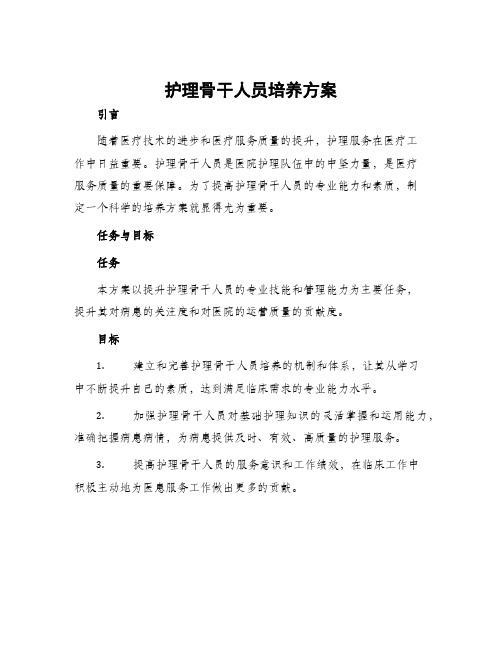 护理骨干人员培养方案