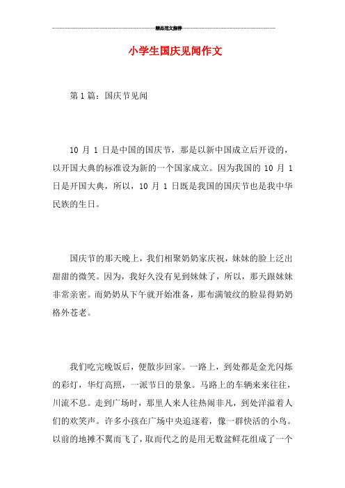 小学生国庆见闻作文