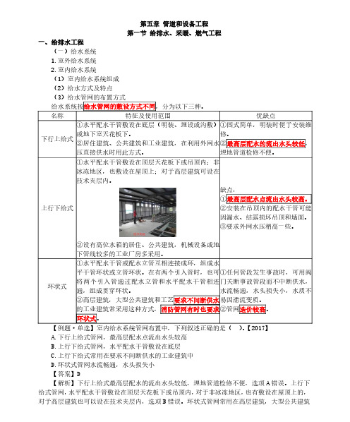 造价工程师安装工程知识点例题、解析精华版第39讲-给排水采暖和燃气工程2(一)