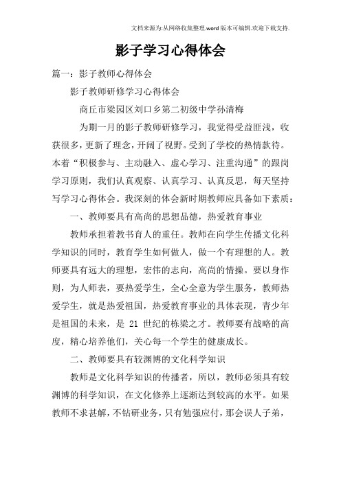 影子学习心得体会(2)