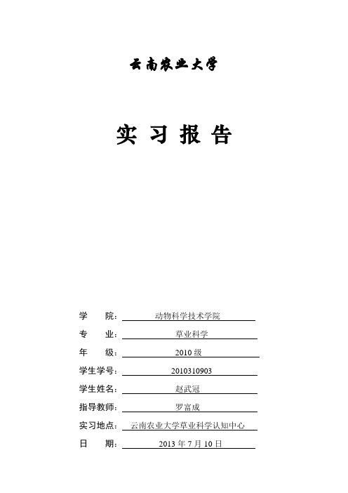 牧草栽培学实习报告