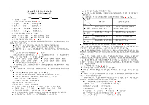 最新-江苏版职高语文第三册期末试卷[整理] 精品