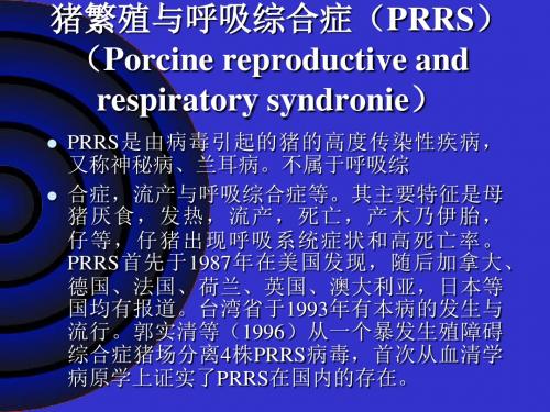 猪繁殖与呼吸综合症(PRRS)