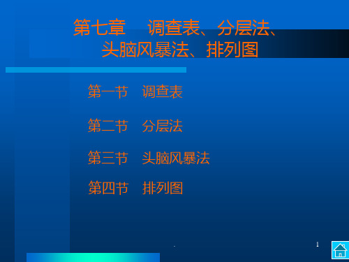 【培训教材】公司统计知识培训 调查表、分层法、头脑风爆法,排列图PPT课件