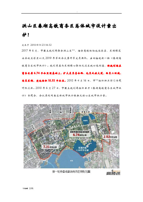 杨春湖高铁商务区总体城市方案与对策