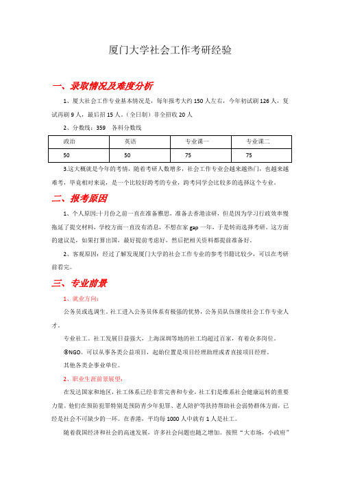 2019厦门大学社会工作考研经验(1)