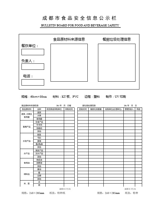 成都市食品安全信息公示栏(1)