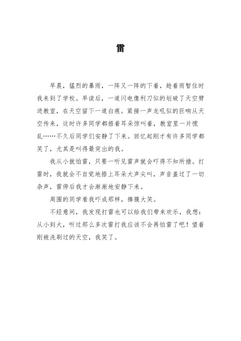 小学六年级作文:雷