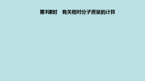 4.4 第3课时 有关相对分子质量的计算 习题课件-2021-2022学年人教版九年级化学上册