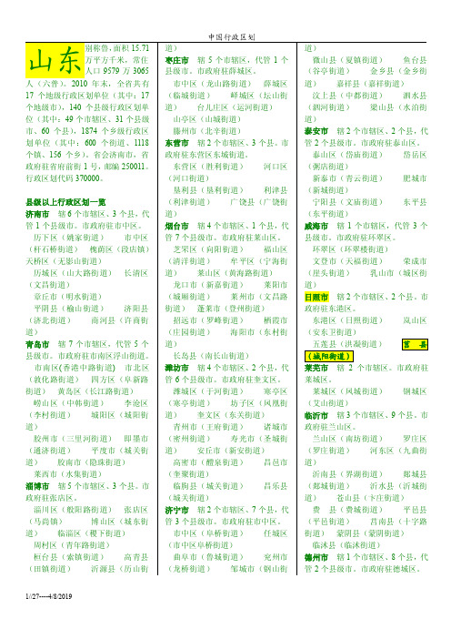 中国完整全面行政区划（包括各,地级,县及县政府驻地）