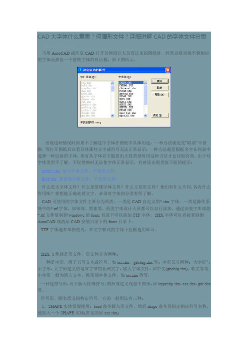 CAD大字体、形文件