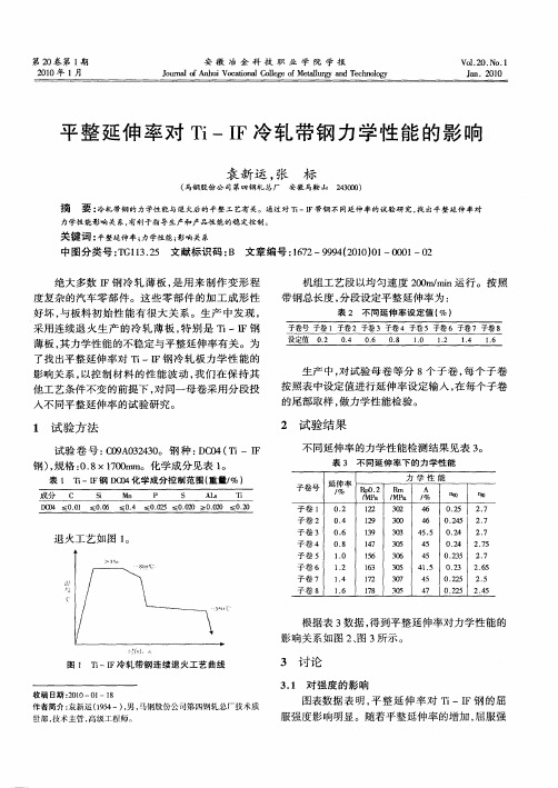 平整延伸率对Ti—IF冷轧带钢力学性能的影响