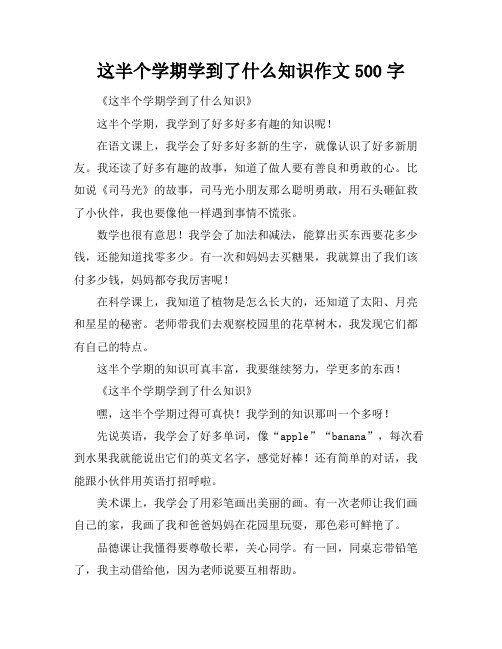 这半个学期学到了什么知识作文500字