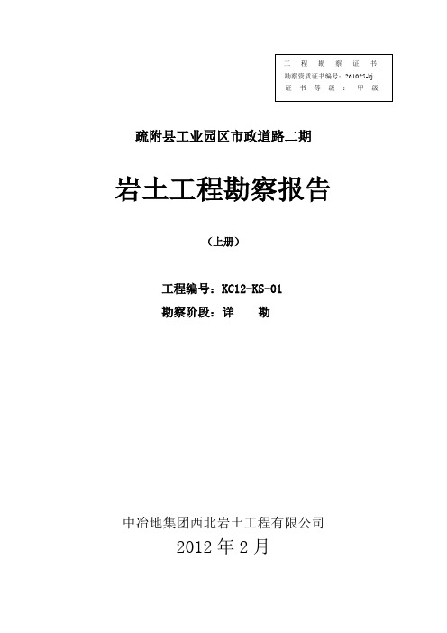 疏附县工业园区市政道路勘察报123.doc123.doc1