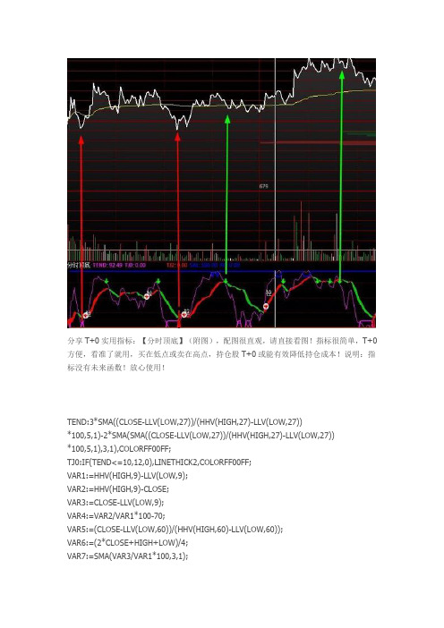 分时顶底通达信指标公式源码