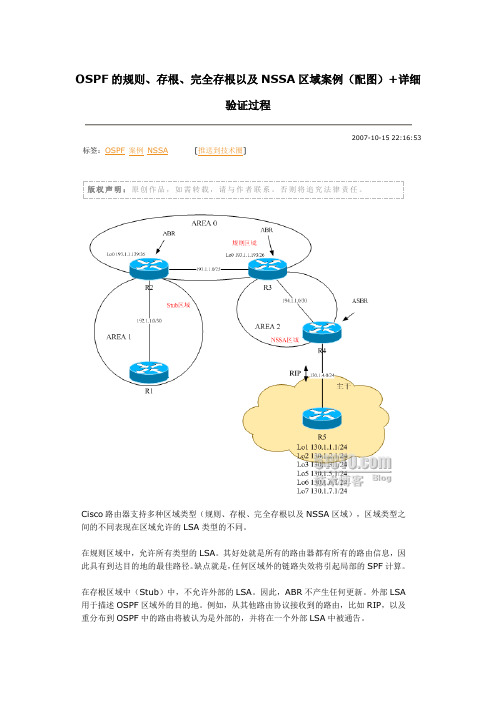 OSPF的规则、存根、完全存根以及NSSA区域案例(配图)+详细验证过程