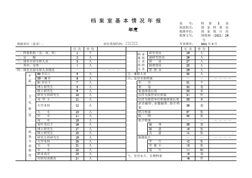 档案室基本情况