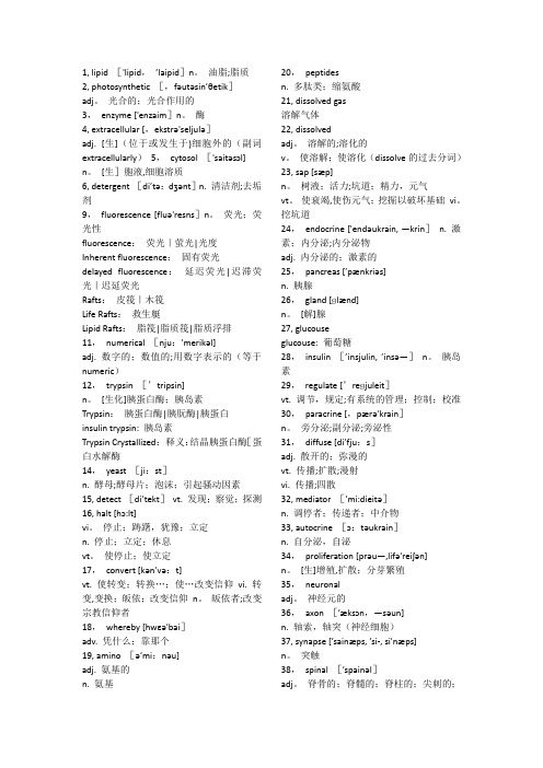 生物医学专业词汇整理