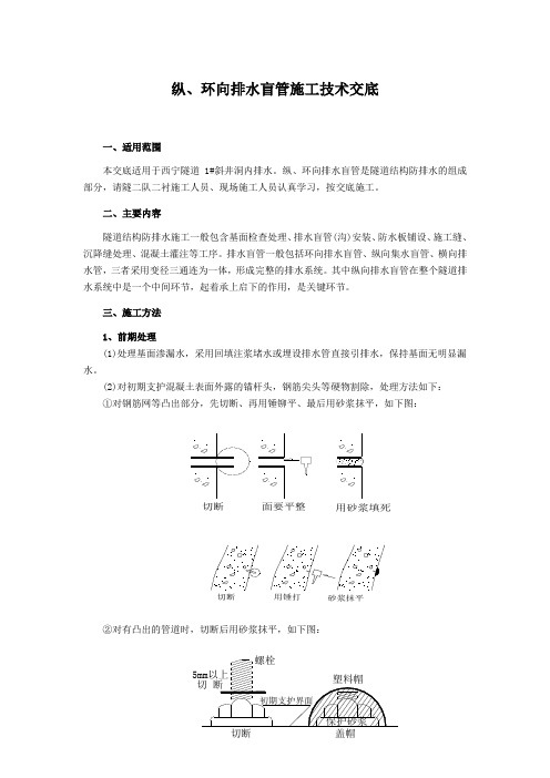 纵、环向排水盲管施工技术交底