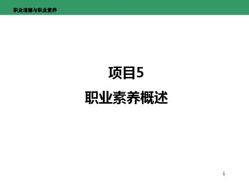 《职业道德与职业素养》项目5 职业素养概述