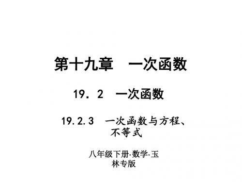 19.2.3 一次函数与方程、不等式