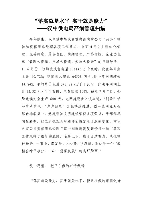 落实就是水平实干就是能力