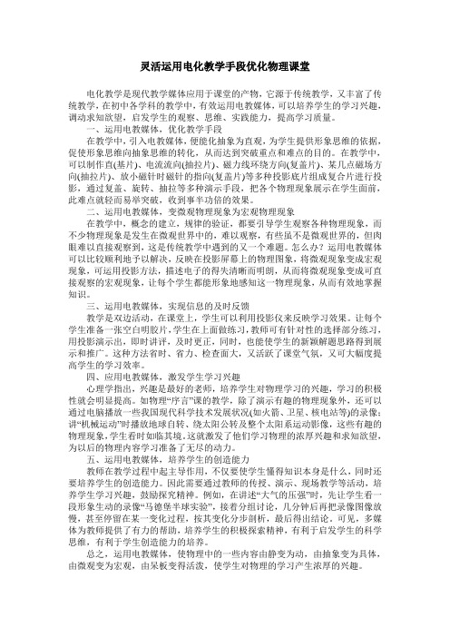 灵活运用电化教学手段优化物理课堂