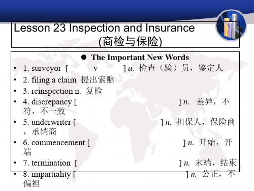 新编外贸英语口语教程Lesson 23 Inspection and Insurance