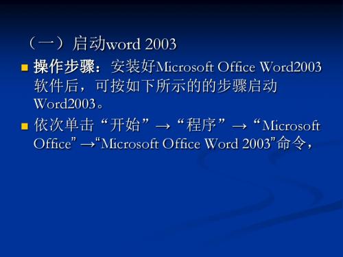 word2003文字处理系统应用