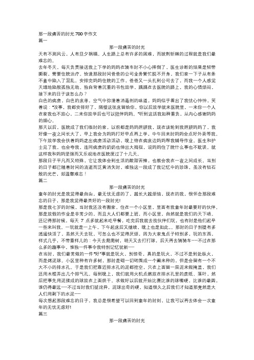 那一段痛苦的时光700字作文