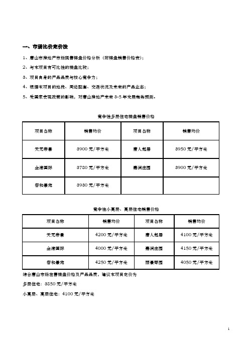 唐山 成本定价依据