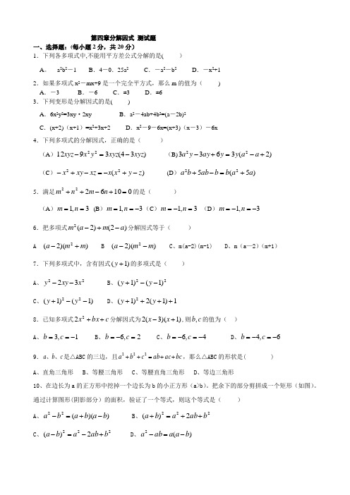 分解因式测试题及答案