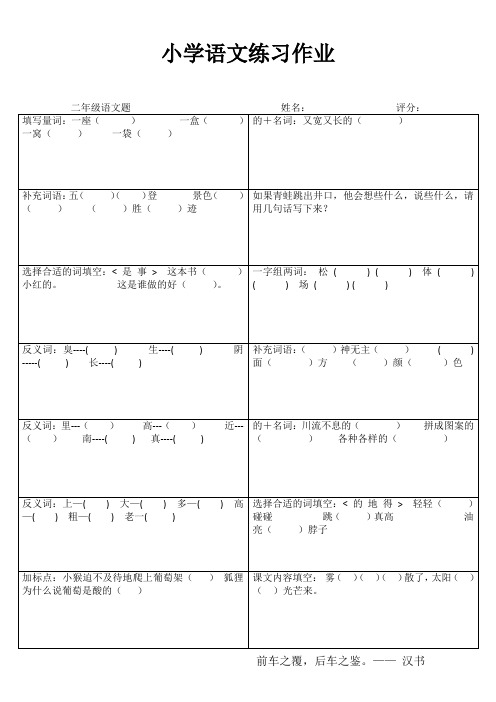 小学二年级语文精题选做VII (17)