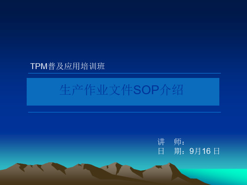 标准作业指导书SOP