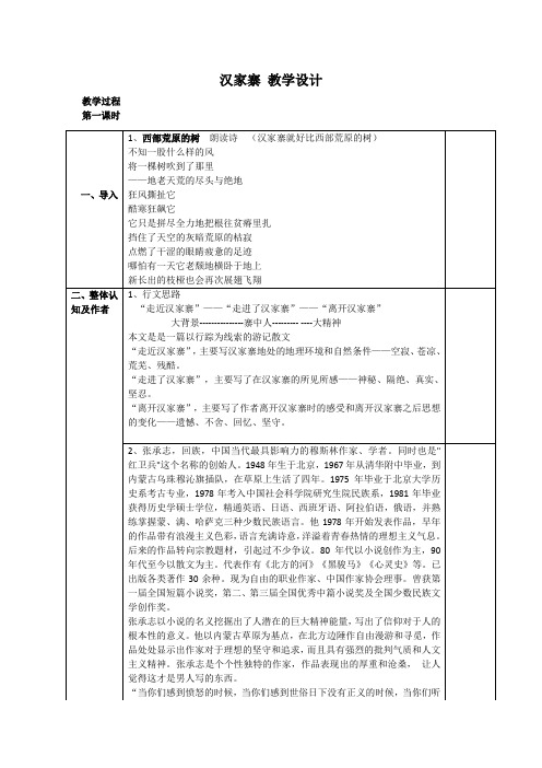 2017年3月 汉家寨 教学设计